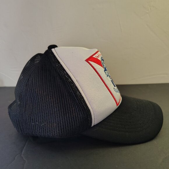Pabst Blue Ribbon Hat Cap Snap Back Black White DOPE Mesh Trucker Ball Mens - Picture 5 of 15